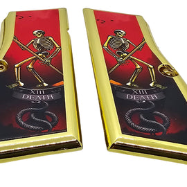 Browning Hi-Power Full Metal Gold-Plated Grips with Screws – Tarot Death XIII Skeleton Design