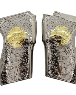 Bersa Thunder 380 Grips – Metal Nickel Gold Plated Aztec Design with Screws