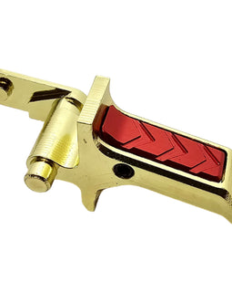 CNC All-Steel Flat Trigger – Gold Plated with Red Insert, Compatible with P320 Models
