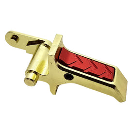 CNC All-Steel Flat Trigger – Gold Plated with Red Insert, Compatible with P320 Models