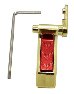 CNC All-Steel Flat Trigger – Gold Plated with Red Insert, Compatible with P320 Models