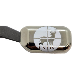 Steel Clamp-On Bolt Knob Extension – Remington 700 – Deer in Crosshairs Design Chrome Plated
