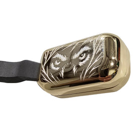 Steel Clamp-On Bolt Knob Extension Handle – Fits Remington 700 – Engraved Wolf Design Gold