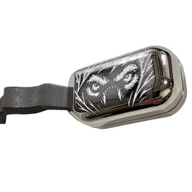 Steel Clamp-On Bolt Knob Extension Handle – Fits Remington 700 – Engraved Wolf Design Chrome