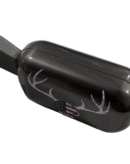 Black Steel Clamp-On Bolt Knob Extension – Remington 700 – American Flag Deer Skull Design
