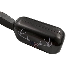 Black Steel Clamp-On Bolt Knob Extension – Remington 700 – American Flag Deer Skull Design