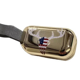 Gold Steel Clamp-On Bolt Knob Extension – Remington 700 – American Flag Deer Skull Design
