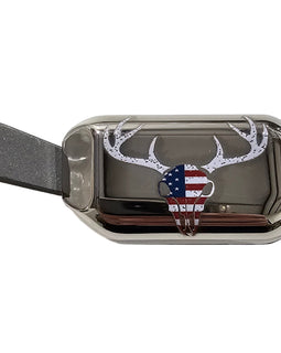 Chrome Steel Clamp-On Bolt Knob Extension – Remington 700 – American Flag Deer Skull Design