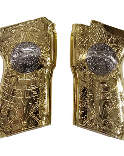 Bersa Thunder 380 Grips – Metal Gold Nickel Plated Aztec Design with Screws