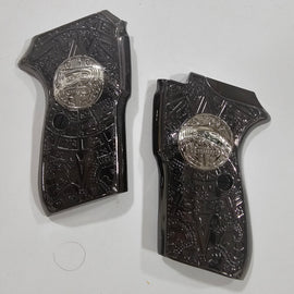 Bersa Thunder 380 Grips – Metal Black Nickel Plated Aztec Design with Screws