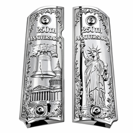 1911 Full Size Metal Grip Panels – 250th Anniversary Edition (Ambi Cut)