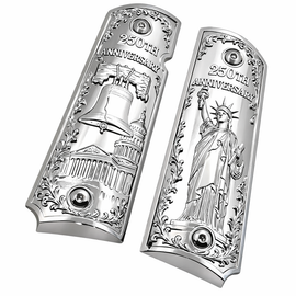 1911 Full Size Metal Grip Panels – 250th Anniversary Edition (Ambi Cut)