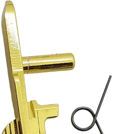 Beretta Slide Catch / Slide Stop & Spring — Gold-Plated — Fits 92, 92FS, 92F, M9, 96