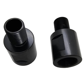 1/2-28 Male to 5/8-24 Female Thread Adapter – CNC Machined Steel – Black Finish