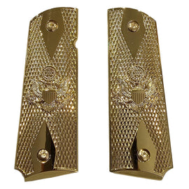 1911 Full Size Metal Grips – Full Gold Great Seal of the United States Design (Ambi Cut, Includes 4 Screws)