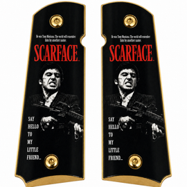 Limited Edition 1911 Metal Grips – “Say Hello” Gold Series w/ Ambi Cut & Screws