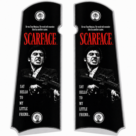 Limited Edition 1911 Metal Grips – “Say Hello” Nickel Series w/ Ambi Cut & Screws