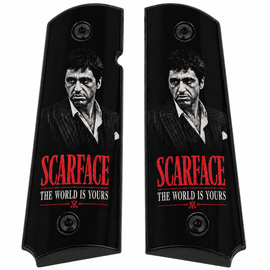 Limited Edition 1911 Metal Grips – “Scarface Style” Black Series w/ Ambi Cut & Screws