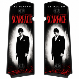 Limited Edition 1911 Metal Grips – Classic Black/Red “Scarface Style” w/ Ambi Cut & Screws