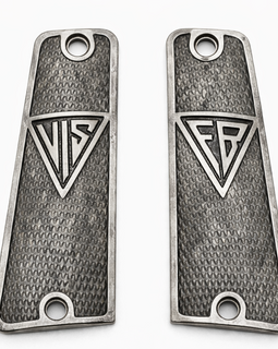 Metal Grips for Radom P35 (VIS 35) – Large Screw Head – 9mm Luger – Vintage Silver Finish