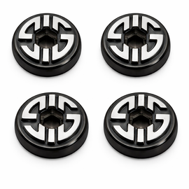 Hex Grip Screws for SIG SAUER P226 / P228 / P229 – Black & Nickel Two-Tone – Hardened Steel – 4 Pack