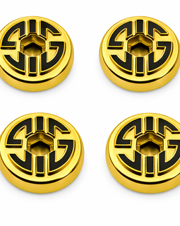 Hex Grip Screws for SIG SAUER P226 / P228 / P229 – Gold & Black Two-Tone – Hardened Steel – 4 Pack