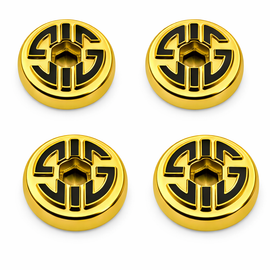 Hex Grip Screws for SIG SAUER P226 / P228 / P229 – Gold & Black Two-Tone – Hardened Steel – 4 Pack