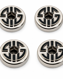 Hex Grip Screws for SIG SAUER P226 / P228 / P229 – Nickel & Black Two-Tone – Hardened Steel – 4 Pack