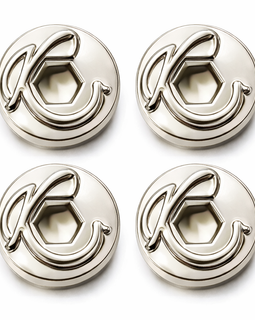 1911 Grip Screws with K Logo – Nickel Finish – Hex Head – Fits Full Size & Compact – 4 Pack