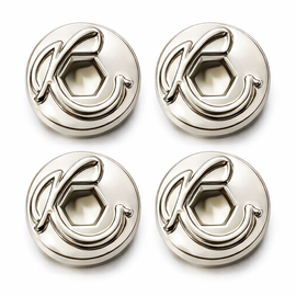 1911 Grip Screws with K Logo – Nickel Finish – Hex Head – Fits Full Size & Compact – 4 Pack