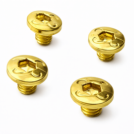 Grip Screws with K Logo – Gold Finish – 4 Pack – For Kimber Micro .380 / 9mm (Thin Profile)