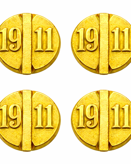 1911 Grip Screws – Gold Finish – Decorative “1911” Design – Hardened Steel – 4 Pack