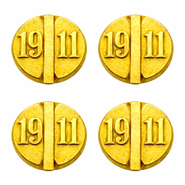 1911 Grip Screws – Gold Finish – Decorative “1911” Design – Hardened Steel – 4 Pack