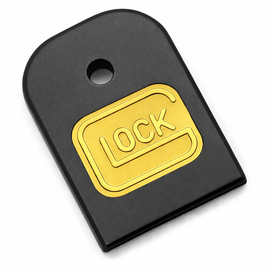 Glock 17, 19, 22, 23, 26 (Gen 1–5) Metal Magazine Base Plates – 2 Pack | Black Gold Engraved Design
