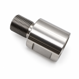 1/2-28 Male to 5/8-24 Female Thread Adapter – Solid Stainless Steel Construction