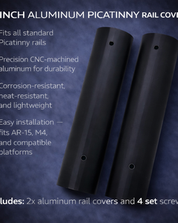 AR-15 / M4 Picatinny Rail Covers – Plain Black Aluminum 6" Panels (Set of 2)