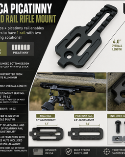 Arca + Picatinny Bipod Rail Rifle Mount | 4" 7075 Aluminum