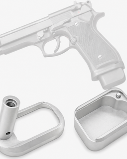 Beretta 92/96 Magwell + Magazine Extension Plate Kit – Silver Anodized Aluminum