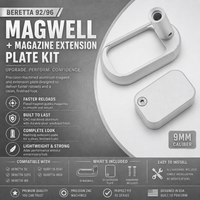 Beretta 92/96 Magwell + Magazine Extension Plate Kit – Silver Anodized Aluminum