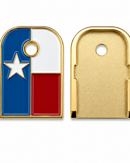 2-Pack Texas Flag Glock Magazine Floor Plates – Polished Gold Enamel Gen 1–5