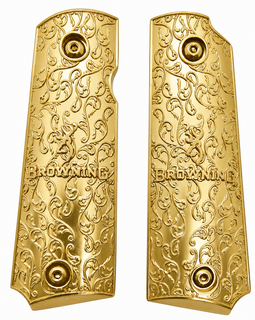 Browning 1911-22 / 1911-380 Gold Metal Grips – Ornate Scroll Design (Includes Screws)