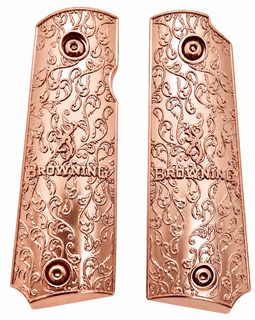 Browning 1911-22 / 1911-380 Rose Gold Metal Grips – Ornate Scroll Design (Screws Not Included)