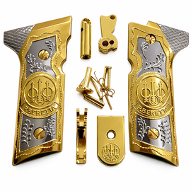 Beretta M9A3 M9A4 92X Centurion Gold Nickel Grip & Parts Kit Trigger Hammer Set