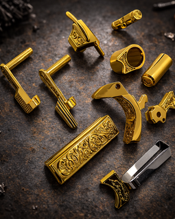Limited Edition Gold-Plated 1911 Full-Size Parts Kit – 10pc Engraved Steel Set