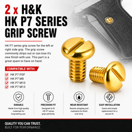 2X H&K HK P7 Series Grip Screw – Gold