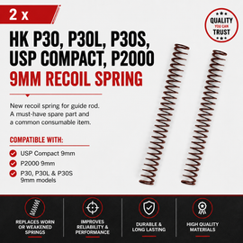 HK P30 / P30L / P30S / USP Compact / P2000 9mm Recoil Spring (2 Pack)