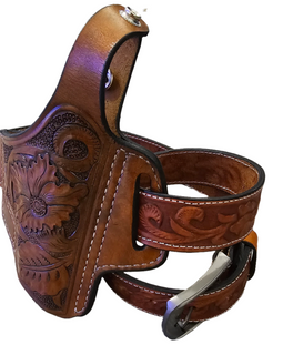 Handmade 100% Genuine Exotic Leather Holster – 8 oz Premium Leather, Reinforced Belt Loop, Tail Fin Design