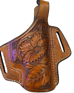 Handmade 100% Genuine Exotic Leather Holster – 8 oz Premium Leather, Reinforced Belt Loop, Tail Fin Design
