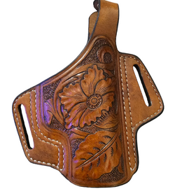 Handmade 100% Genuine Exotic Leather Holster – 8 oz Premium Leather, Reinforced Belt Loop, Tail Fin Design