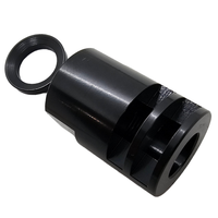 Muzzle Brake with Crush Washer – 1/2x28 Thread, 9MM/5.56, Steel, Black – 1.25" Long